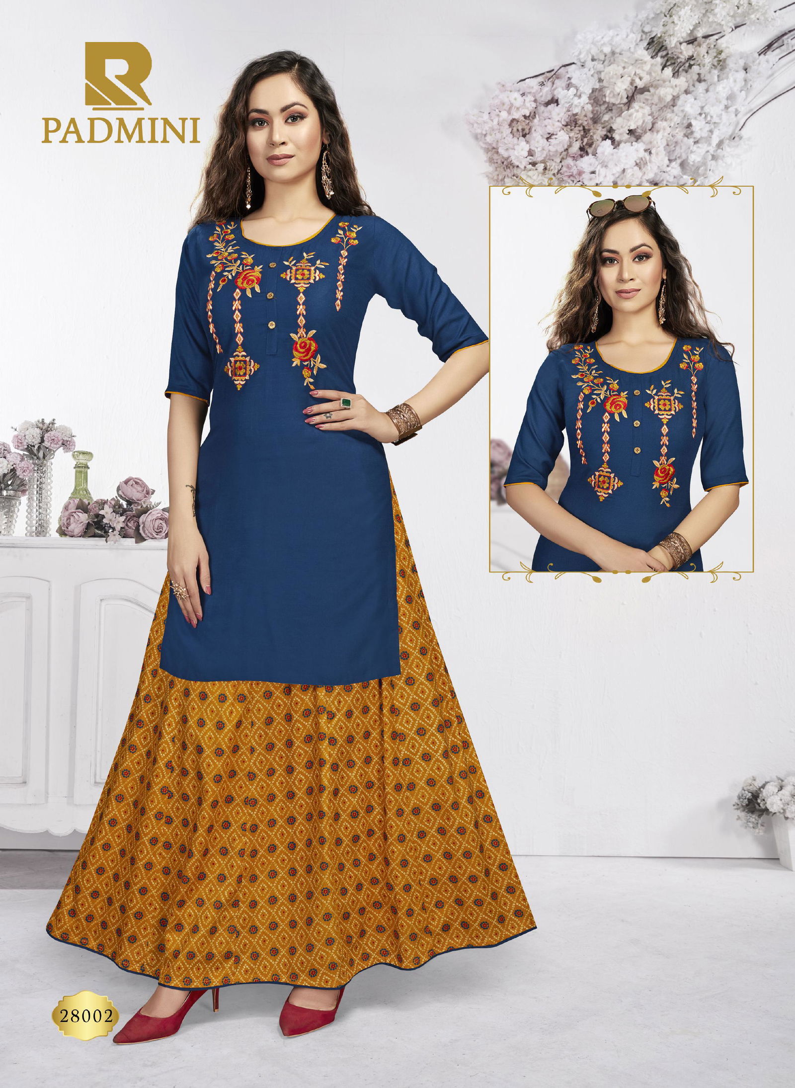 Raashi Padmini Rayon Fancy Ethnic Wear Top With Skirt Collection